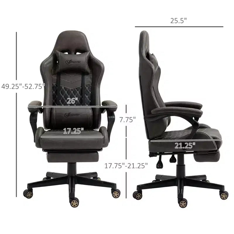 Sedia da gaming da corsa in pelle PU Diamond, sedia da ufficio da gamer con schienale alto girevole reclinabile con poggiapiedi, supporto lombare, altezza regolabile