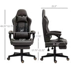 Sedia da gaming da corsa in pelle PU Diamond, sedia da ufficio da gamer con schienale alto girevole reclinabile con poggiapiedi, supporto lombare, altezza regolabile