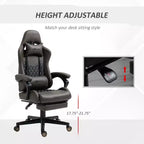 Sedia da gaming da corsa in pelle PU Diamond, sedia da ufficio da gamer con schienale alto girevole reclinabile con poggiapiedi, supporto lombare, altezza regolabile