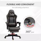 Sedia da gaming da corsa in pelle PU Diamond, sedia da ufficio da gamer con schienale alto girevole reclinabile con poggiapiedi, supporto lombare, altezza regolabile