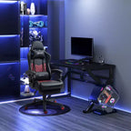 Sedia da gaming da corsa in pelle PU Diamond, sedia da ufficio da gamer con schienale alto girevole reclinabile con poggiapiedi, supporto lombare, altezza regolabile