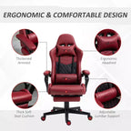 Sedia da gaming da corsa in pelle PU Diamond, sedia da ufficio da gamer con schienale alto girevole reclinabile con poggiapiedi, supporto lombare, altezza regolabile
