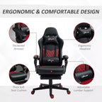 Sedia da gaming da corsa in pelle PU Diamond, sedia da ufficio da gamer con schienale alto girevole reclinabile con poggiapiedi, supporto lombare, altezza regolabile