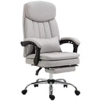 Executive Office Chair with Vibration Massage, Microfibre Swivel Desk Chair, Heated Reclining Computer Chair with Lumbar Support Pillow, Footrest