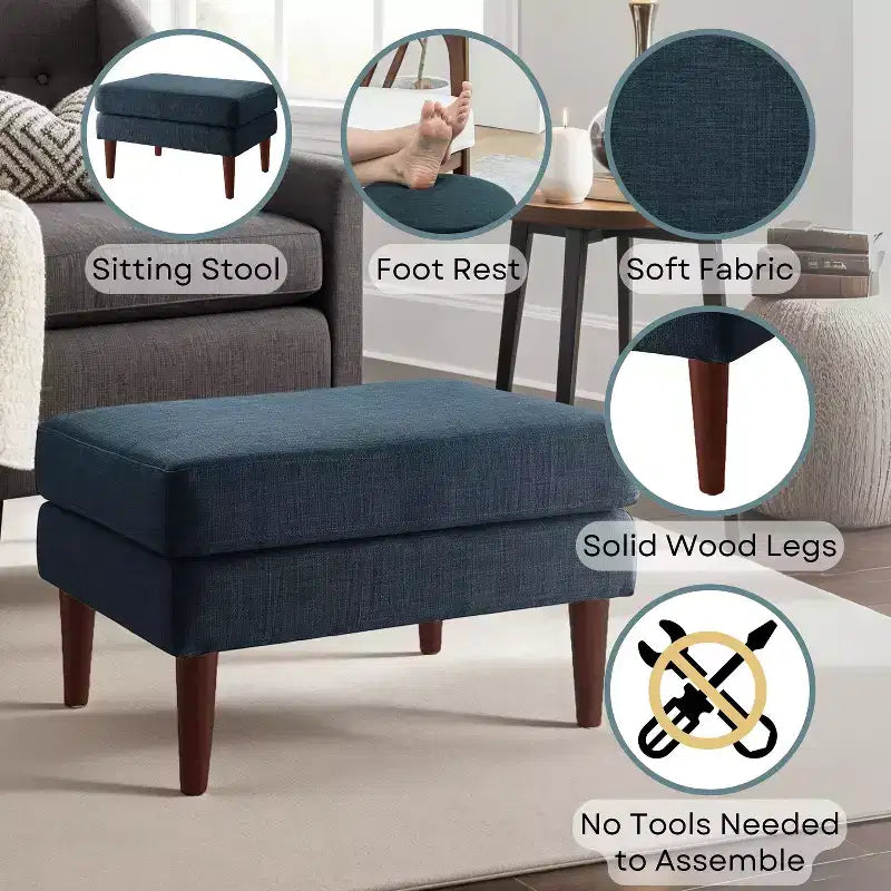 HomeStock Marlow Ottoman di Metà Secolo