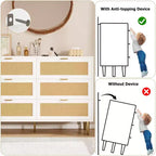 Comò Acekool in Rattan con 6 Cassetti, Cassettiera Moderna con Gambe e Maniglie Dorate, Comò Doppio Ampio, Antiribaltamento, per Camera da Letto e Soggiorno