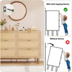 Comò Acekool in Rattan con 6 Cassetti, Cassettiera Moderna con Gambe e Maniglie Dorate, Comò Doppio Ampio, Antiribaltamento, per Camera da Letto e Soggiorno