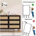 Comò Acekool in Rattan con 6 Cassetti, Cassettiera Moderna con Gambe e Maniglie Dorate, Comò Doppio Ampio, Antiribaltamento, per Camera da Letto e Soggiorno