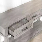 Table d'entrée de 54 pouces, console avec 3 tiroirs de rangement, table de canapé en bois de style campagnard à 3 niveaux, tables de couloir pour l'entrée, le salon