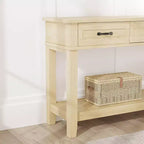 Table d'entrée de 54 pouces, console avec 3 tiroirs de rangement, table de canapé en bois de style campagnard à 3 niveaux, tables de couloir pour l'entrée, le salon