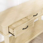 Table d'entrée de 54 pouces, console avec 3 tiroirs de rangement, table de canapé en bois de style campagnard à 3 niveaux, tables de couloir pour l'entrée, le salon
