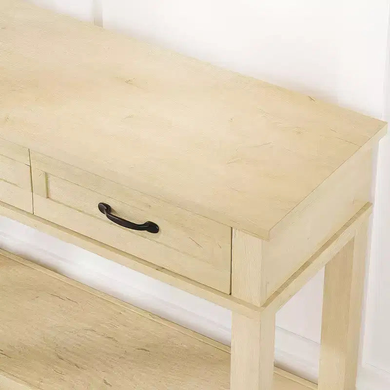 Table d'entrée de 54 pouces, console avec 3 tiroirs de rangement, table de canapé en bois de style campagnard à 3 niveaux, tables de couloir pour l'entrée, le salon