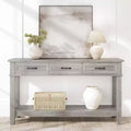 Table d'entrée de 54 pouces, console avec 3 tiroirs de rangement, table de canapé en bois de style campagnard à 3 niveaux, tables de couloir pour l'entrée, le salon