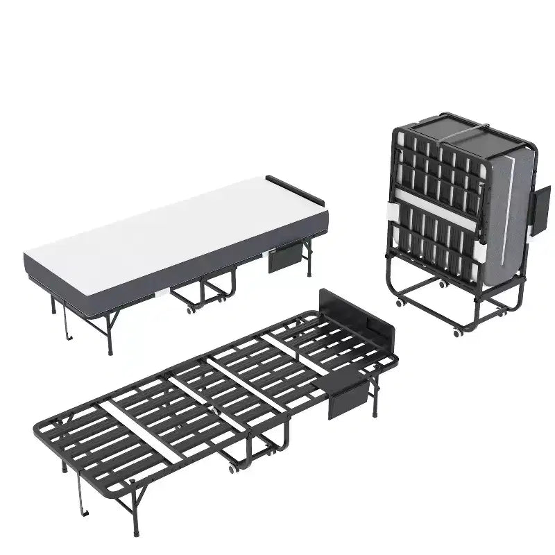 Bellemave 75 Folding Bed with Adjustable Headboard & 5 Memory Foam, Space Saving Rollaway Guest Bed,Easy Assembly