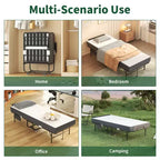 Bellemave 75 Lit pliant avec tête de lit réglable et 5 matelas à mémoire de forme, lit d'appoint pliable peu encombrant, assemblage facile