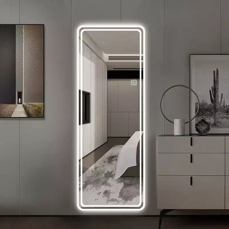 GDFStudio Zev Miroir sans cadre LED rectangulaire 65H pleine longueur avec 3 modes de couleur