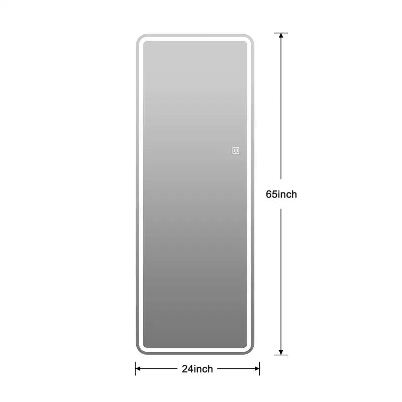 GDFStudio Zev Miroir sans cadre LED rectangulaire 65H pleine longueur avec 3 modes de couleur