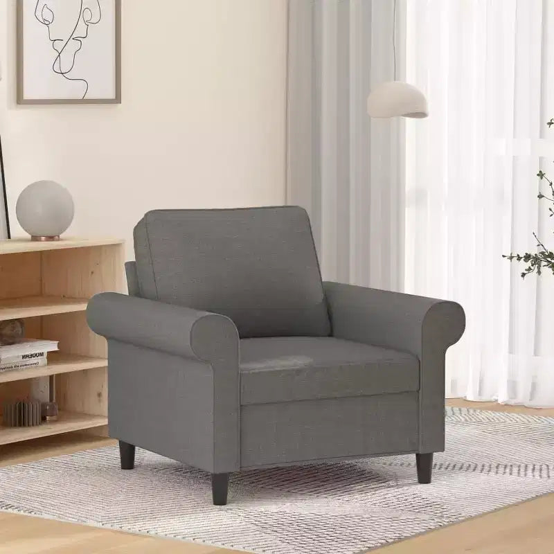 vidaXL Poltrona Grigio Scuro 23,6 Tessuto