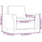 vidaXL Poltrona Grigio Scuro 23,6 Tessuto