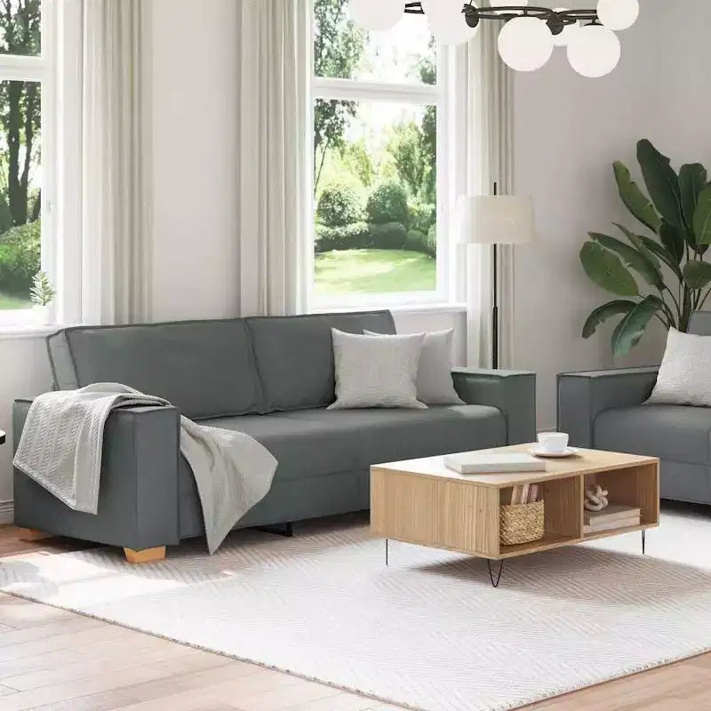 vidaXL Ensemble de 2 canapés avec coussins Tissu noir