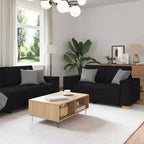 vidaXL Ensemble de 2 canapés avec coussins Tissu noir