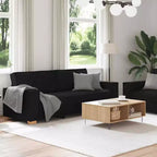 vidaXL Ensemble de 2 canapés avec coussins Tissu noir