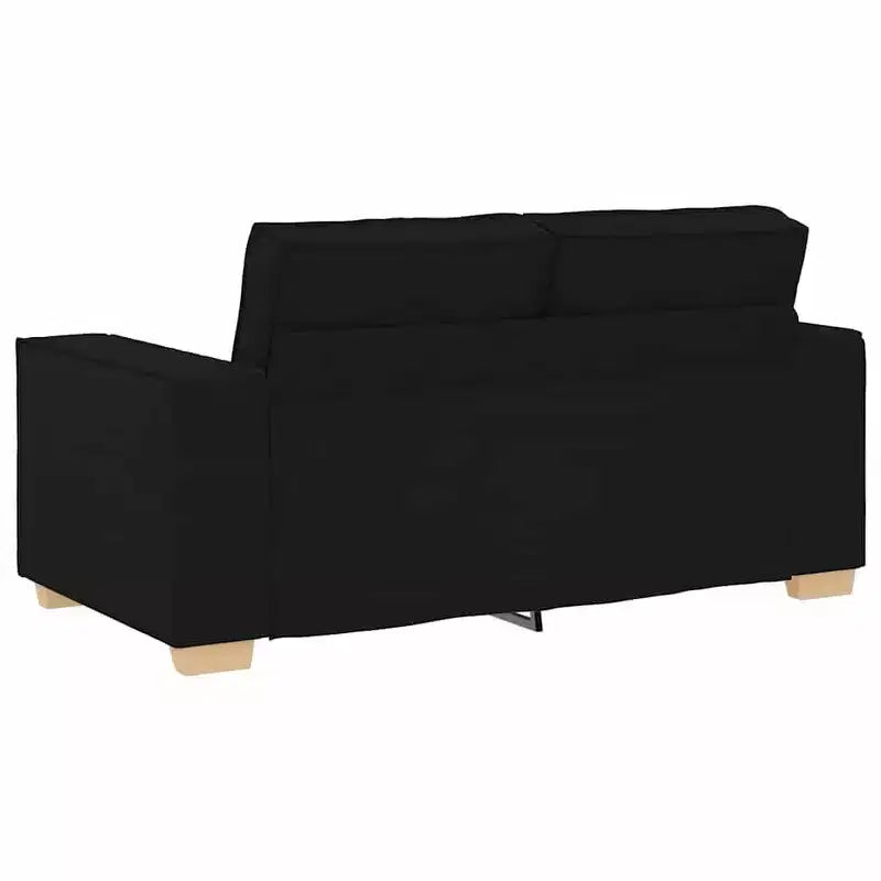 vidaXL Ensemble de 2 canapés avec coussins Tissu noir