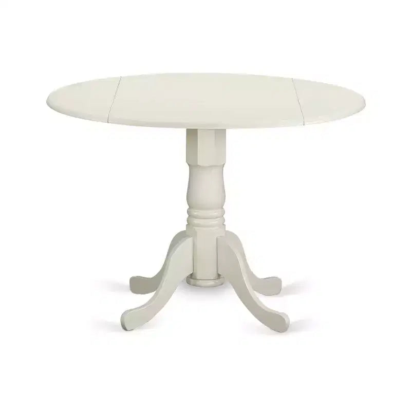 3-Piece Linen white Solid Wood Top-Round Upholstered Dining Room Set -Seats 4