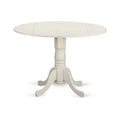 3-Piece Linen white Solid Wood Top-Round Upholstered Dining Room Set -Seats 4