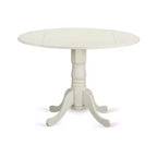 3-Piece Linen white Solid Wood Top-Round Upholstered Dining Room Set -Seats 4