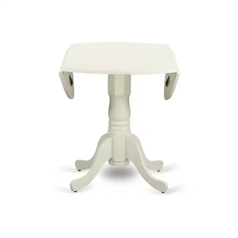 Set da pranzo da 3 pezzi in lino bianco massiccio con piano in legno - 4 posti