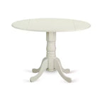 Medieval Dining Set - 5 Piece Round Table & Chairs - Linen White - Modern Kitchen Table Set