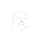 Set da pranzo medievale - Tavolo e sedie rotondi da 5 pezzi - Bianco lino - Set da cucina moderno
