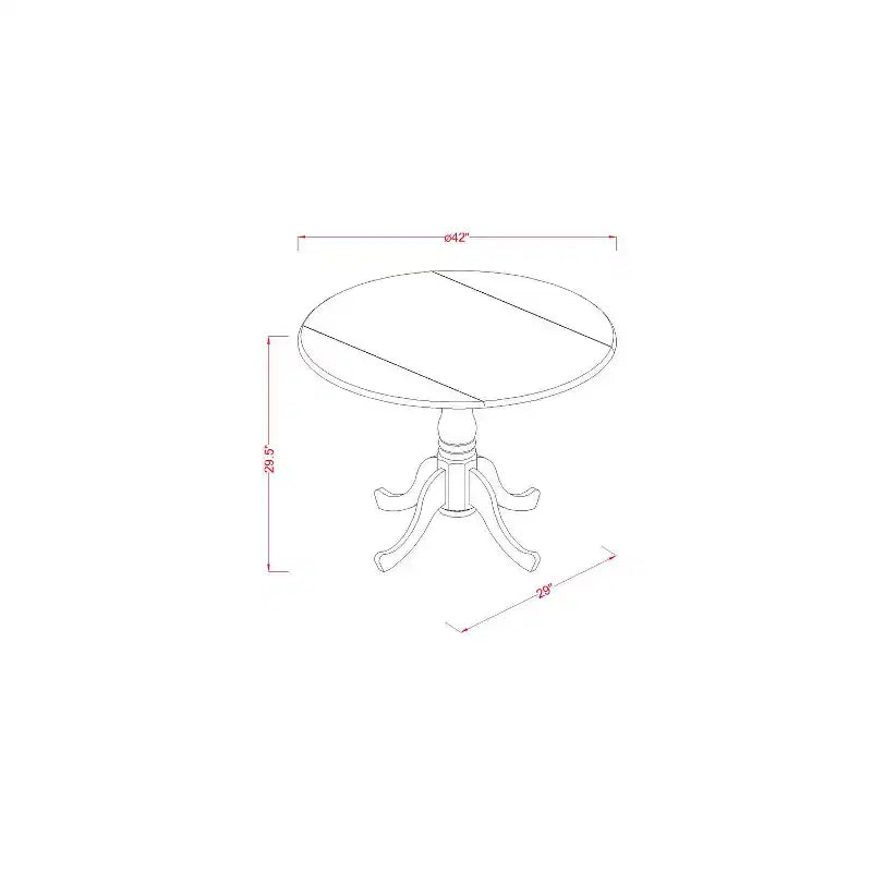 Set da pranzo medievale - Tavolo e sedie rotondi da 5 pezzi - Bianco lino - Set da cucina moderno