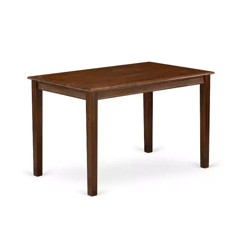 HomeStock 5-Piece Antique Walnut Finish Solid Wood Top - Rectangular Dining Room Set - Seats 4