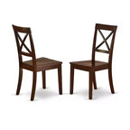 Set Tavolo da Pranzo a 3 Pezzi con Piano in Legno Massello Finitura Mogano HomeStock