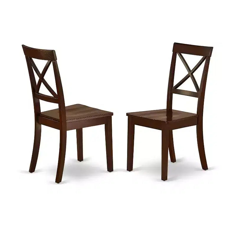 Set Tavolo da Pranzo a 3 Pezzi con Piano in Legno Massello Finitura Mogano HomeStock