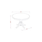 Set da pranzo 5 pezzi - Tavolo da cucina rotondo e 4 sedie - Set da pranzo in stile costiero - Tavolo da 106,68 cm