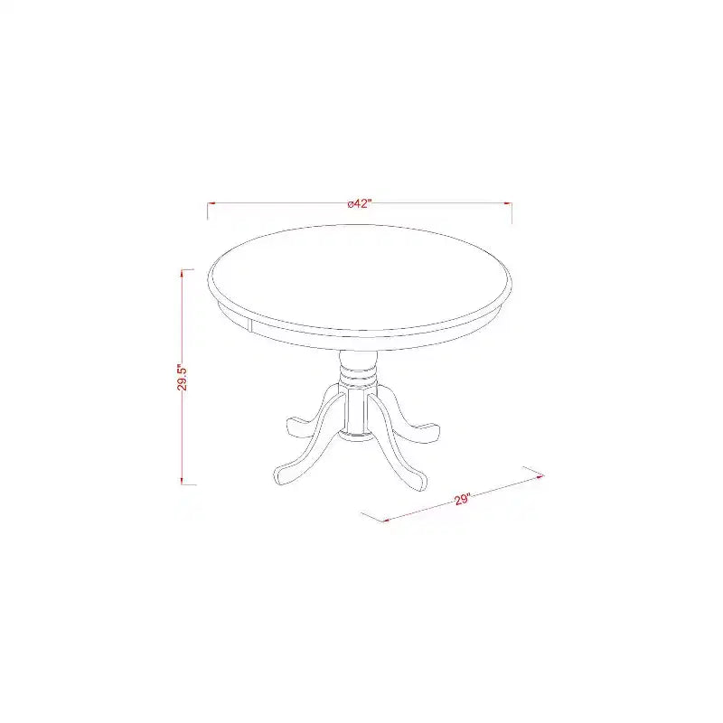 Set da pranzo 5 pezzi - Tavolo da cucina rotondo e 4 sedie - Set da pranzo in stile costiero - Tavolo da 106,68 cm