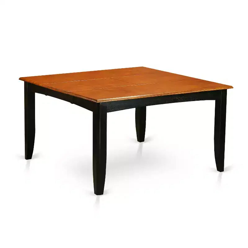 HomeStock 7-Piece Square Black and Cherry Finish Solid Wood Top Dining Table with 6 Chairs