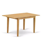 Set da pranzo HomeStock 3 pezzi con piano rettangolare in legno massello con finitura rovere marrone naturale e prolunga a farfalla