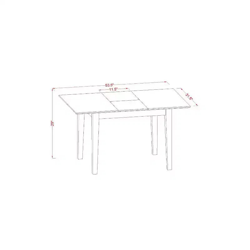 Set da pranzo HomeStock 3 pezzi con piano rettangolare in legno massello con finitura rovere marrone naturale e prolunga a farfalla