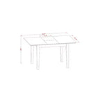 Set da pranzo HomeStock 3 pezzi con piano rettangolare in legno massello con finitura rovere marrone naturale e prolunga a farfalla