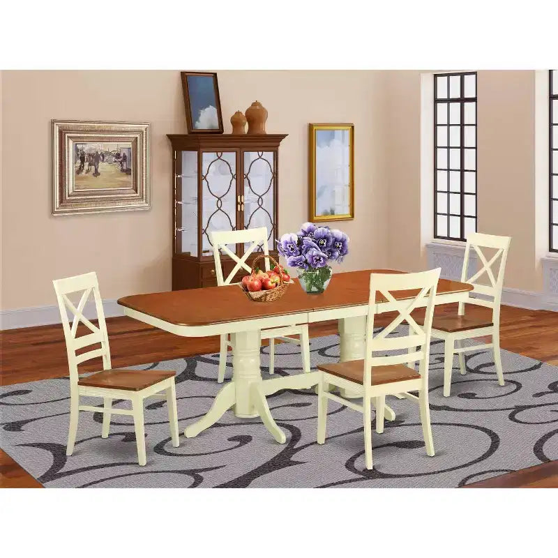 Set tavolo da pranzo con sedie - Set tavolo da cucina per 6-8 persone - Stile moderno rustico
