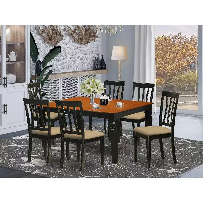 Set tavolo da pranzo con sedie - Set tavolo da cucina - Stile nordico, 7 pezzi