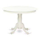 Set da tavolo da pranzo Fenicottero Rosa Tavolo da 42 pollici con 2 sedie Parsons Gambe bianche in lino Pelle sintetica