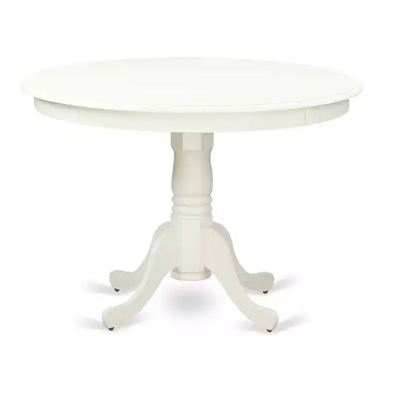 Set da tavolo da pranzo Fenicottero Rosa Tavolo da 42 pollici con 2 sedie Parsons Gambe bianche in lino Pelle sintetica