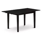 Set da pranzo HomeStock 3 pezzi con tavolo rettangolare in legno massello con finitura nera e prolunga a farfalla