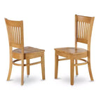 HomeStock Set da Pranzo 3 Pezzi con Tavolo Rotondo e 2 Sedie, in Legno Massello con Finitura Rovere Naturale