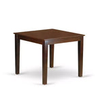 5-Piece Mahogany Finish Solid Wood Top - Square Upholstered Dining Room Set - Seats 4